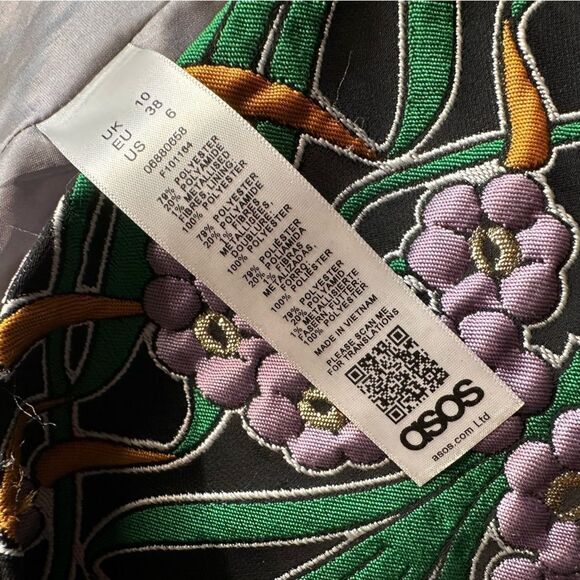 ASOS  ~ Lilac Green Gold Floral Jacquard "Trinny" Coat - Picture 11 of 17